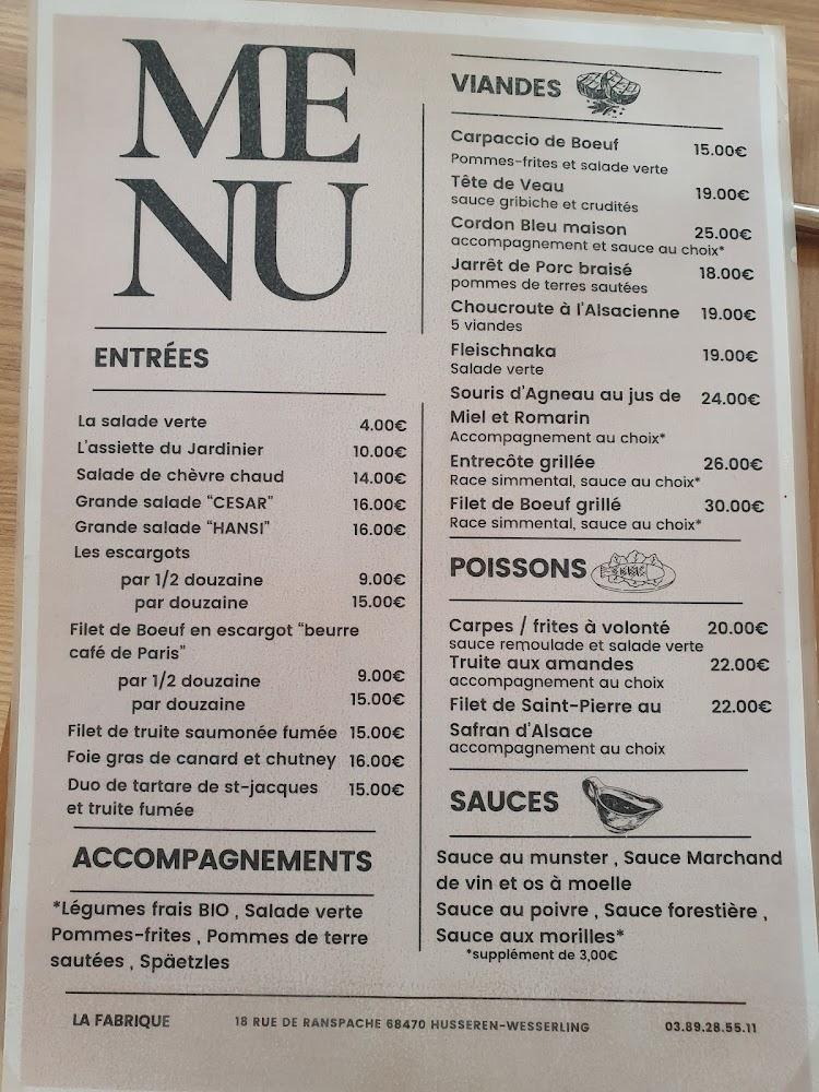 LA FABRIQUE - Menu Image 2